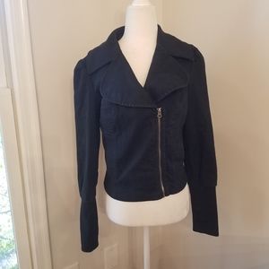 Anthropologie Tulle black puff sleeve jacket